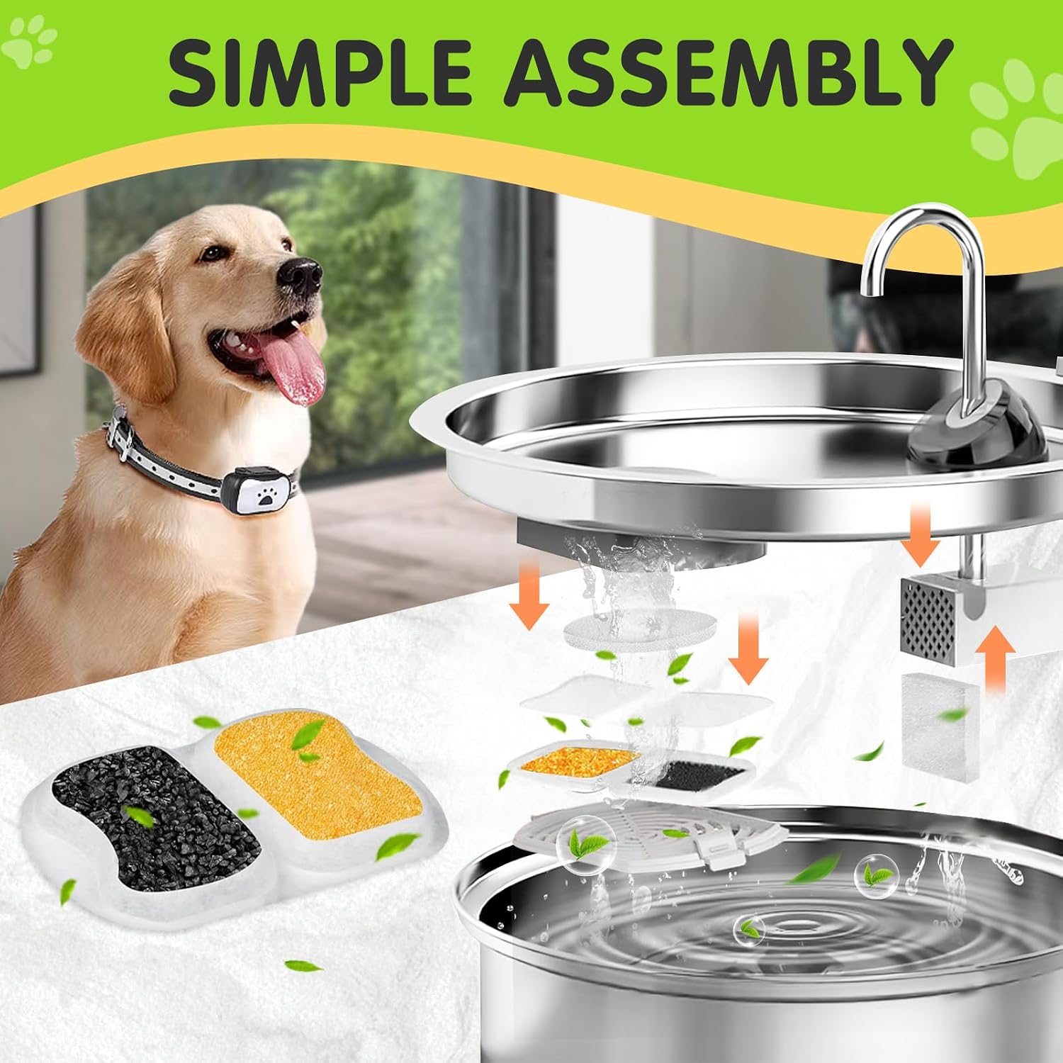 Thumbnail 5 de Oneisall 犬用噴水交換フィルター 16個入り、5層ろ過・PWF-002対応