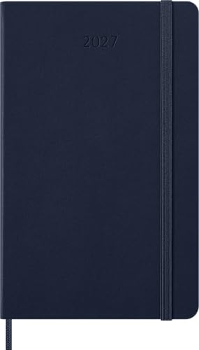 Detalle 2 de Moleskine Agenda Giornaliera 2027 – Planner 12 mesi, copertina rigida, chiusura elastica, formato Large 13x21 cm, Blu Zaffiro