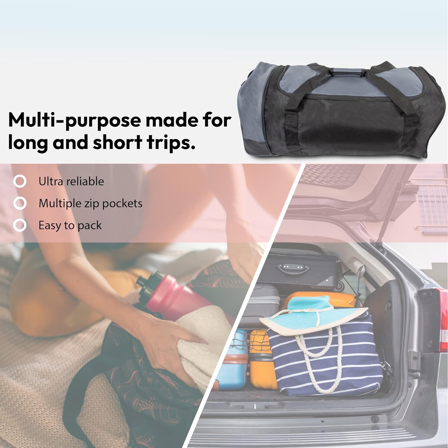 Detalle de iN iSuitcase Large 80L foldable holdall