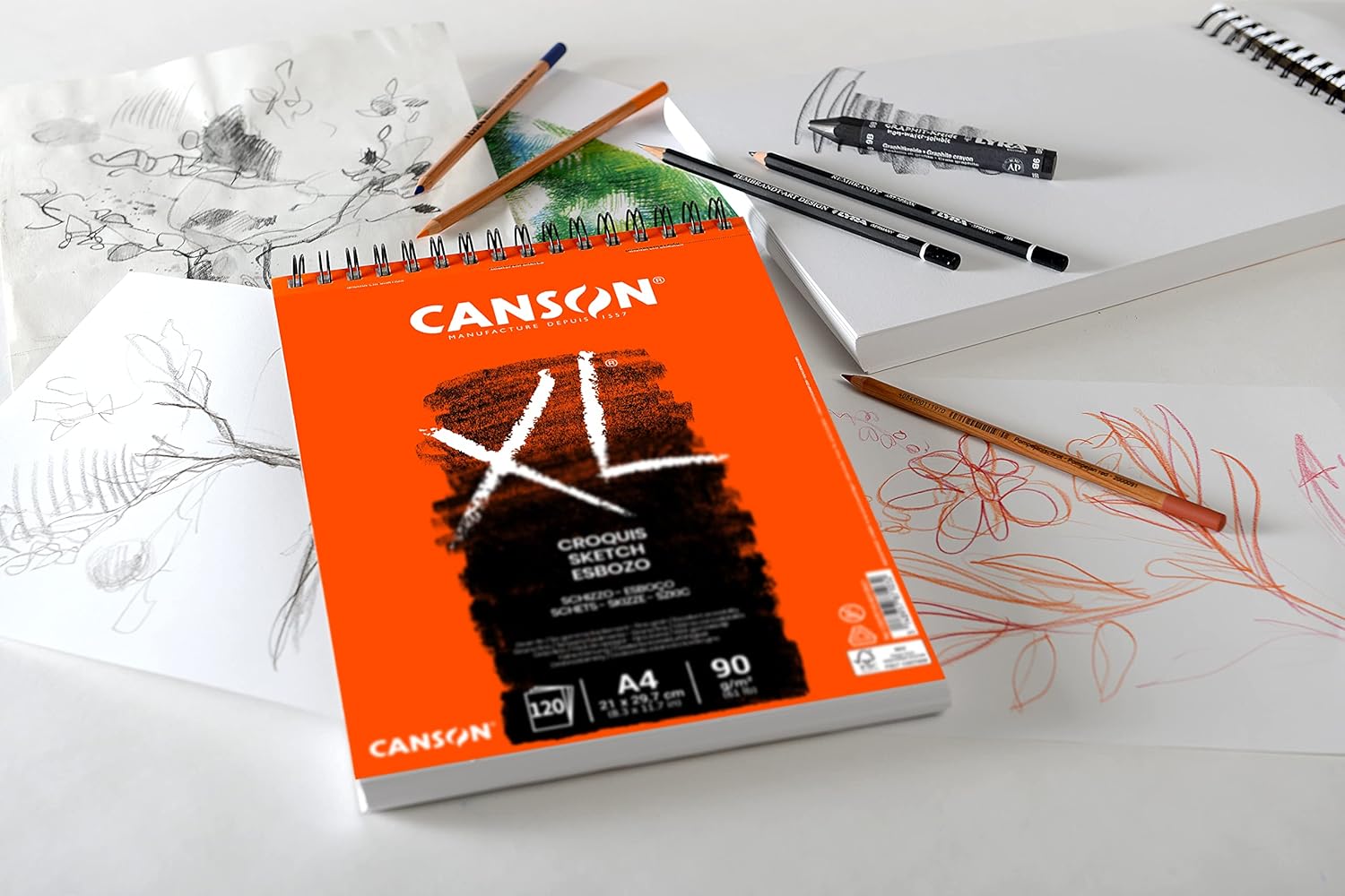 Thumbnail 1 de Canson XL Croquis – Album spiralé petit côté A4 ivoire (120 feuilles, 90 g/m²)