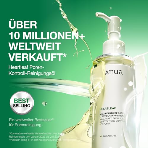 Detalle de ANUA Heartleaf Pore Cleansing Oil 200 ml – sanfte Double-Cleanse für alle Hauttypen
