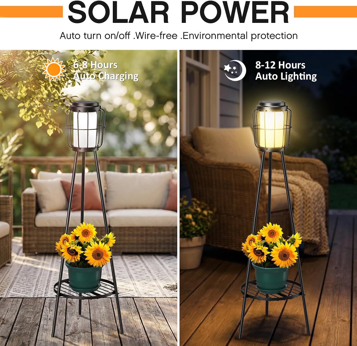 Detalle 2 de MXwcy Solar Plant Stand Lights, Metal