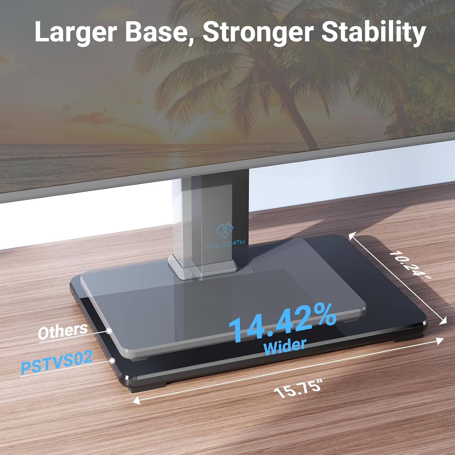 Thumbnail 4 de PERLESMITH PSTVS02-N1 Universal Swivel TV Stand for 32-75 inch TVs