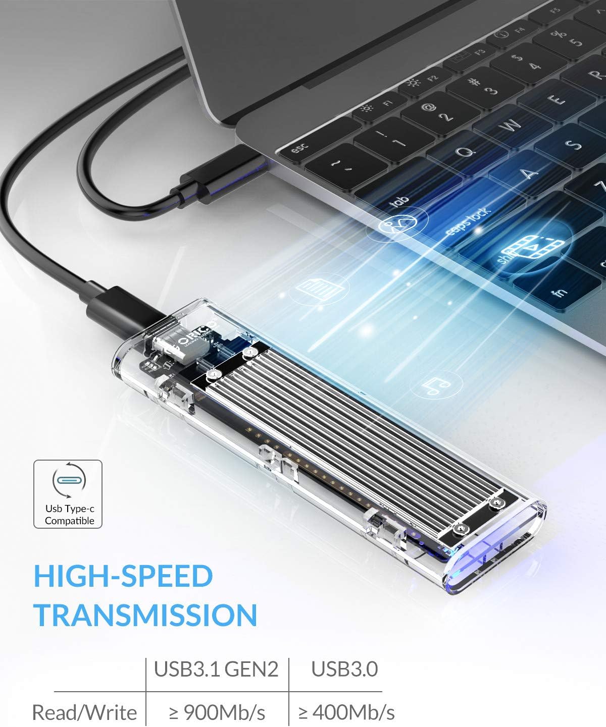 Detalle 2 de Boîtier SSD M.2 ORICO 10Gbps ⚙