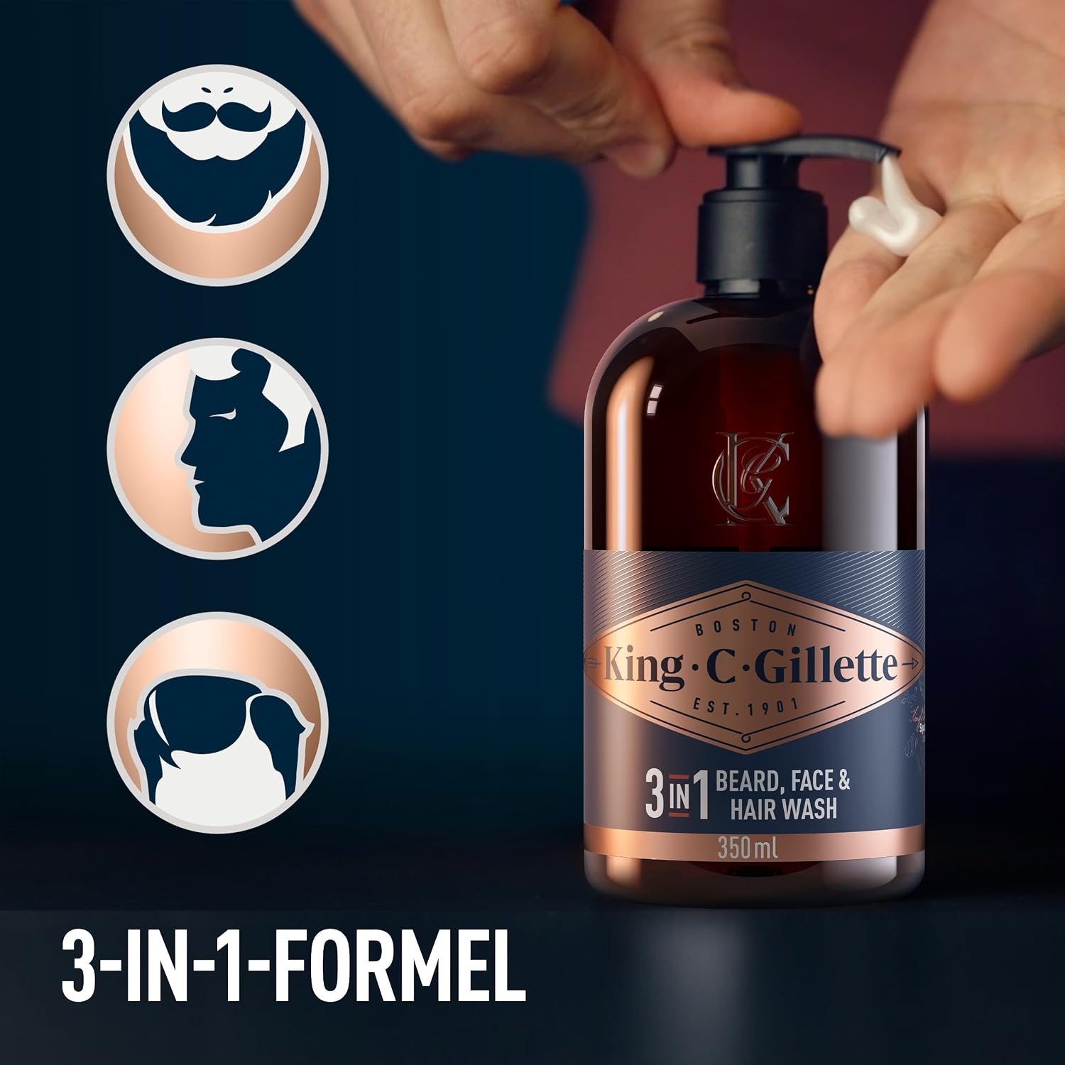 Thumbnail 3 de King C. Gillette 3‑in‑1 Waschgel 350 ml