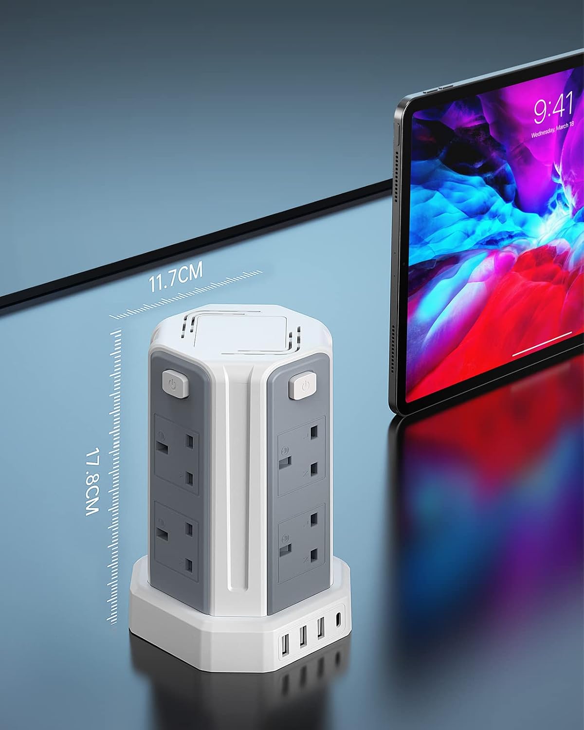 Thumbnail 5 de Tower Extension Lead 5M 8 AC 4 USB 🔌