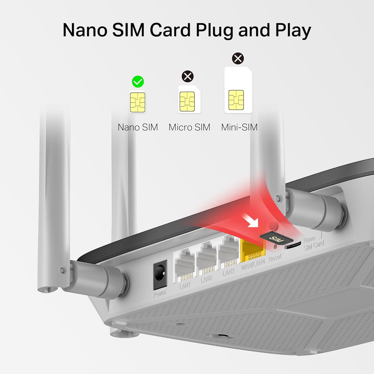 Thumbnail 3 de Mercusys MB135-4G Router WiFi con SIM: 4G LTE Cat4, 1200 Mbps, 4 antenne e VPN