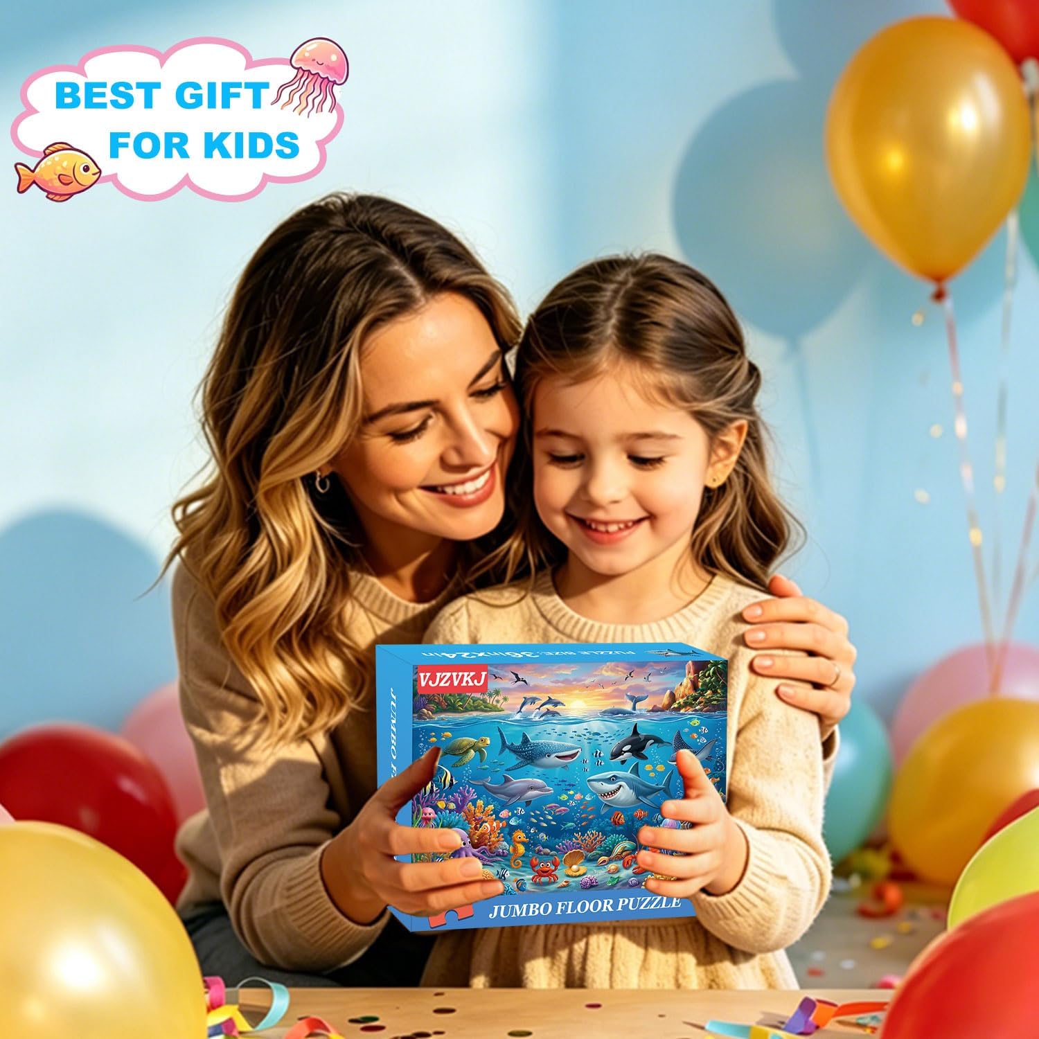 Thumbnail 6 de Jumbo 48-Piece Ocean Floor Puzzle for Kids, 36" x 24" Finished Size