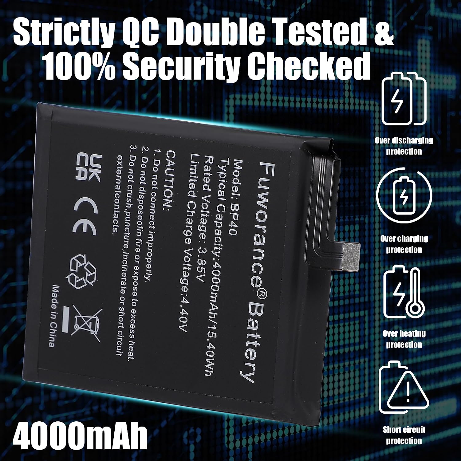 Detalle de Fuworance 4000mAh BP40 Replacement Battery for Xiaomi Mi 9T Pro / Redmi K20 Pro