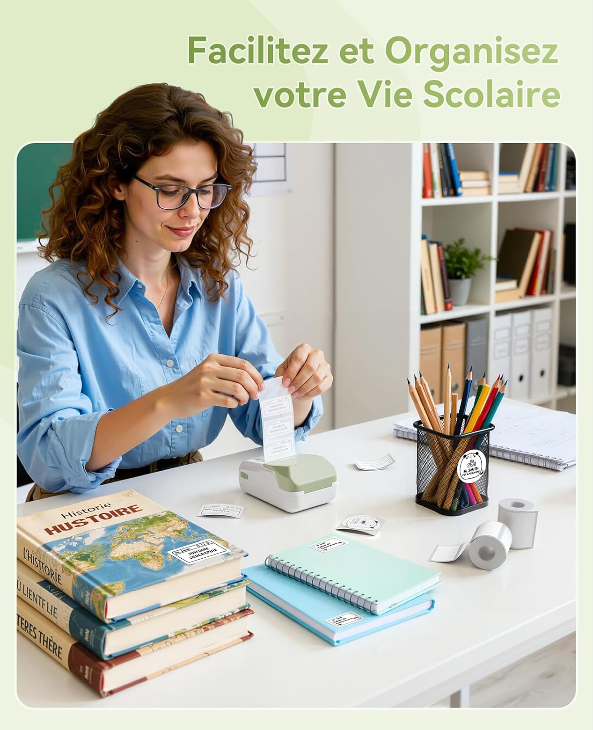 Detalle de NIIMBOT B1 Étiqueteuse Portable – Impression thermique sans encre pour étiquettes 20–50 mm (50x30 mm)
