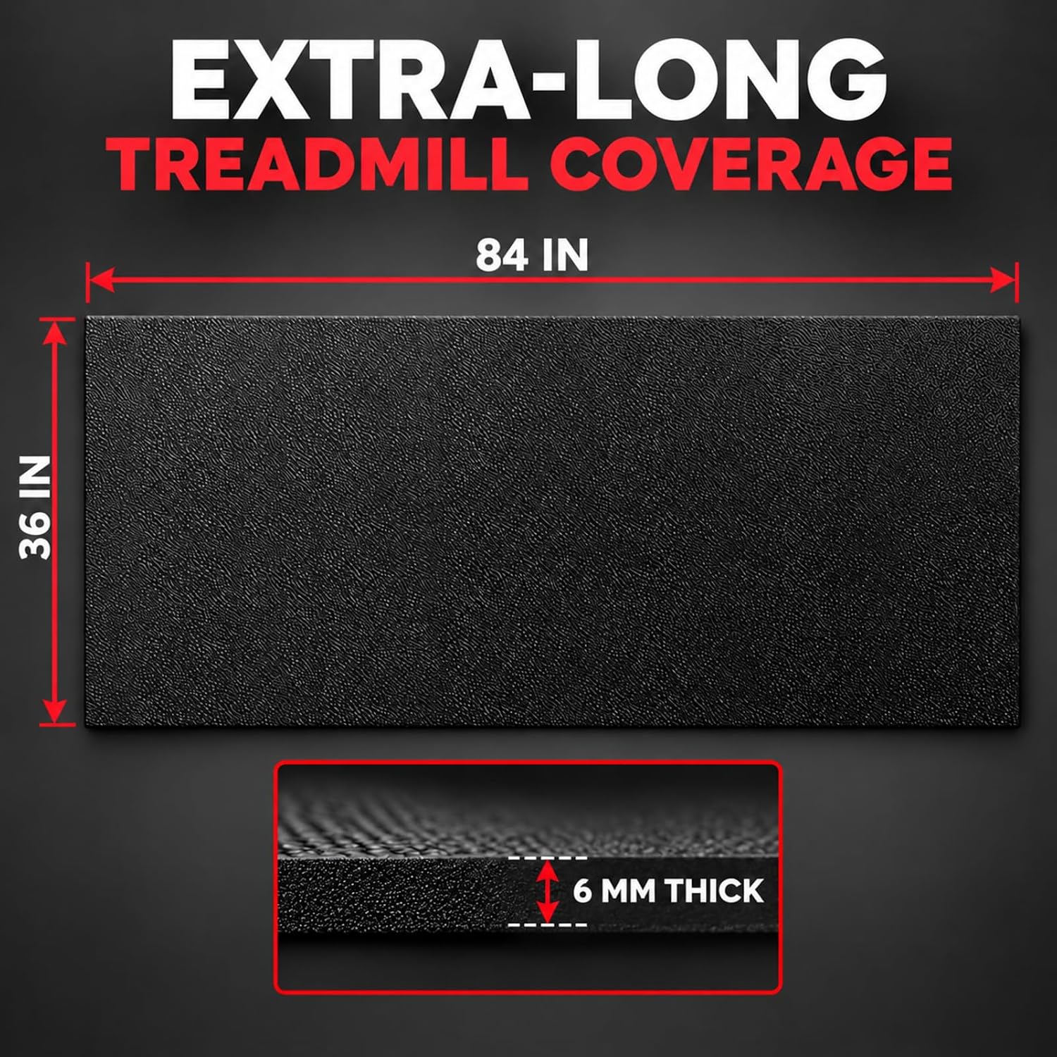 Detalle de THAILE Walking Pad Mat, Waterproof PVC Floor Protector for Fitness Equipment