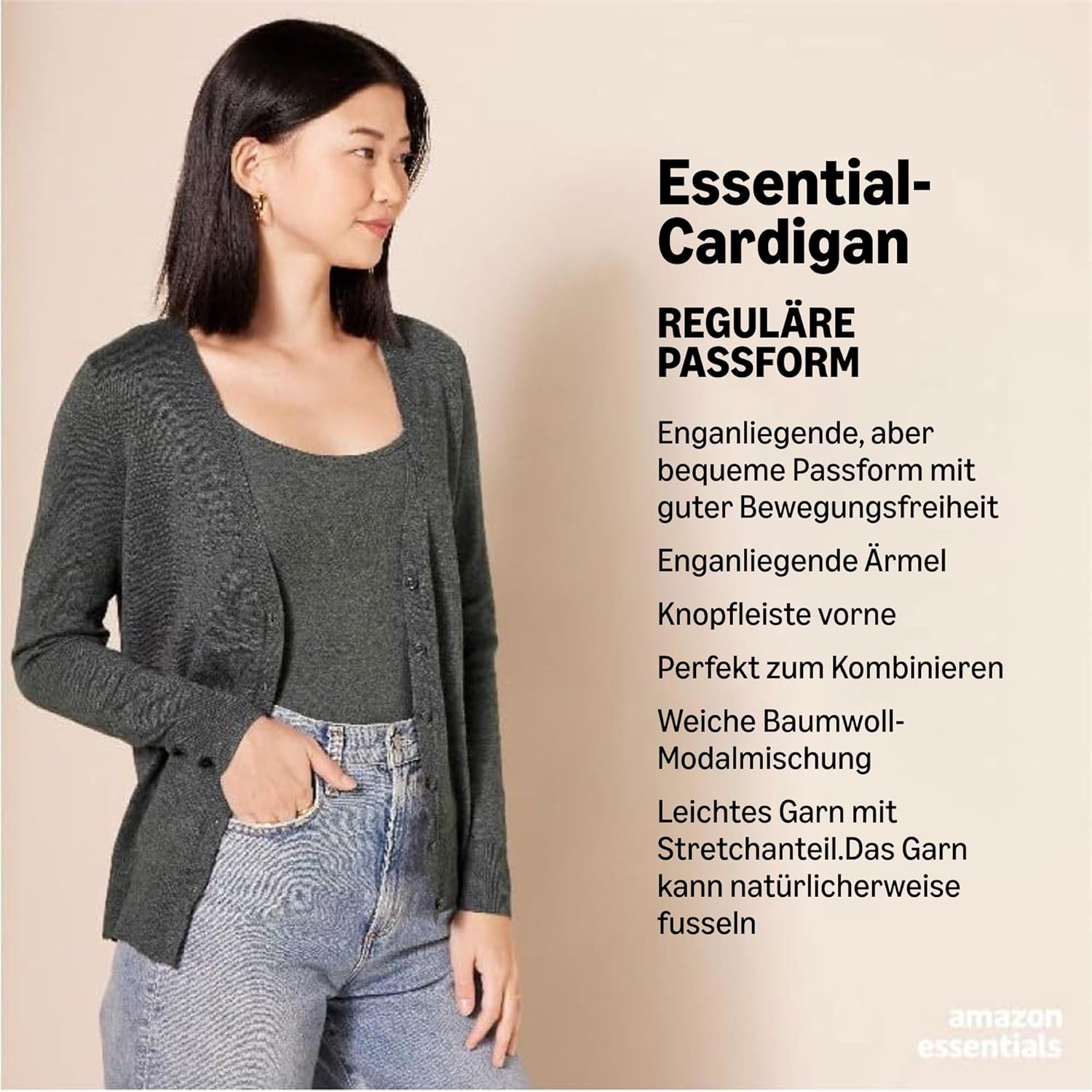 Thumbnail 1 de Amazon Essentials Damen leichter Cardigan mit V-Ausschnitt (in Übergröße erhältlich)