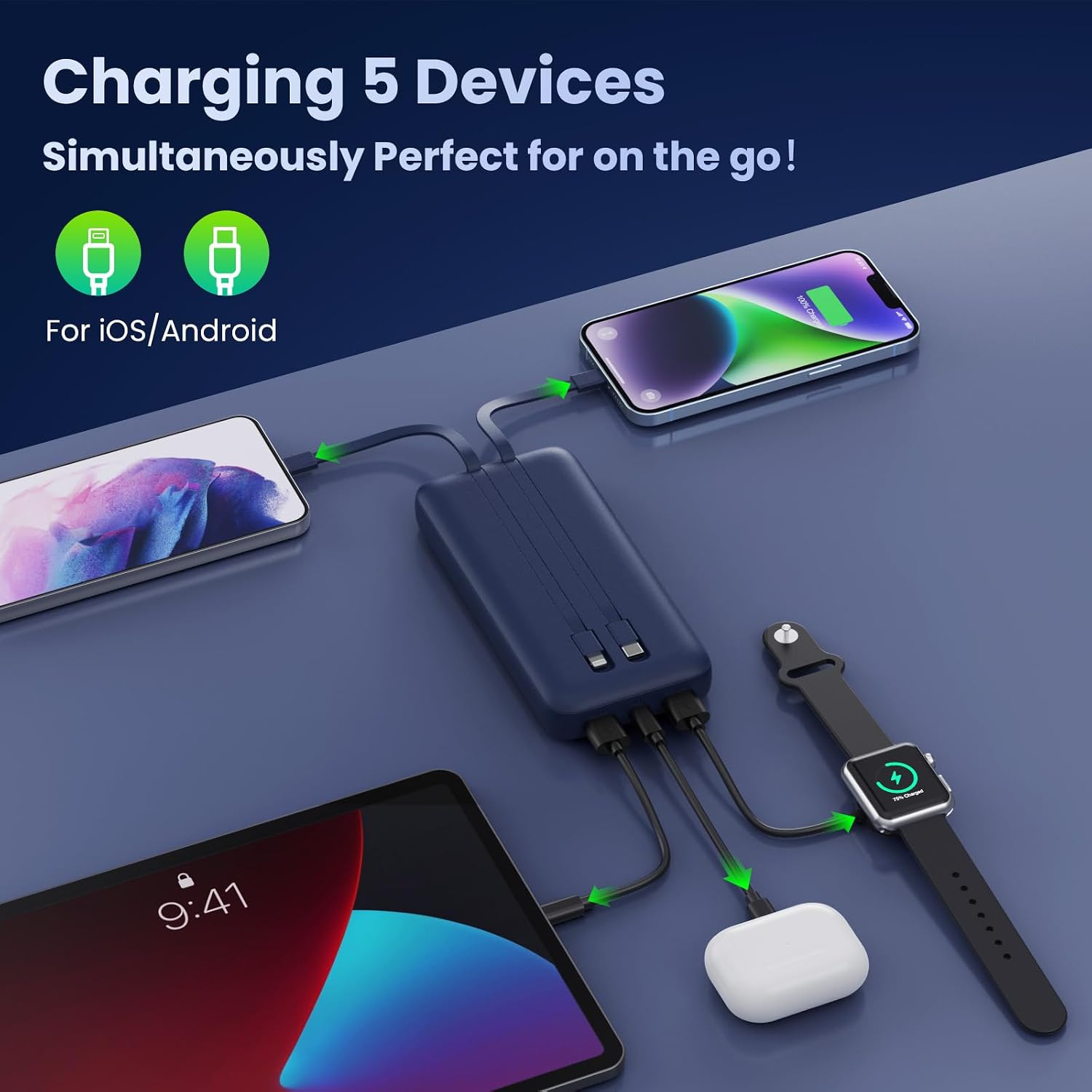 Thumbnail 3 de Power bank 26800 mAh PD 25W avec câbles