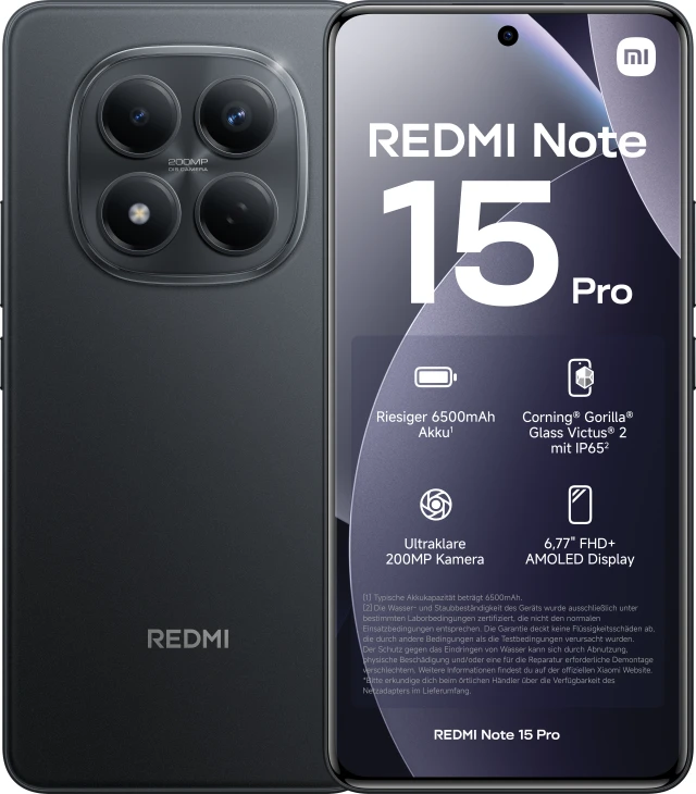 Thumbnail 10 de Xiaomi Redmi Note 15 Pro (256GB) Schwarz 4G – mit großem Akku und scharfen Kamerabildern