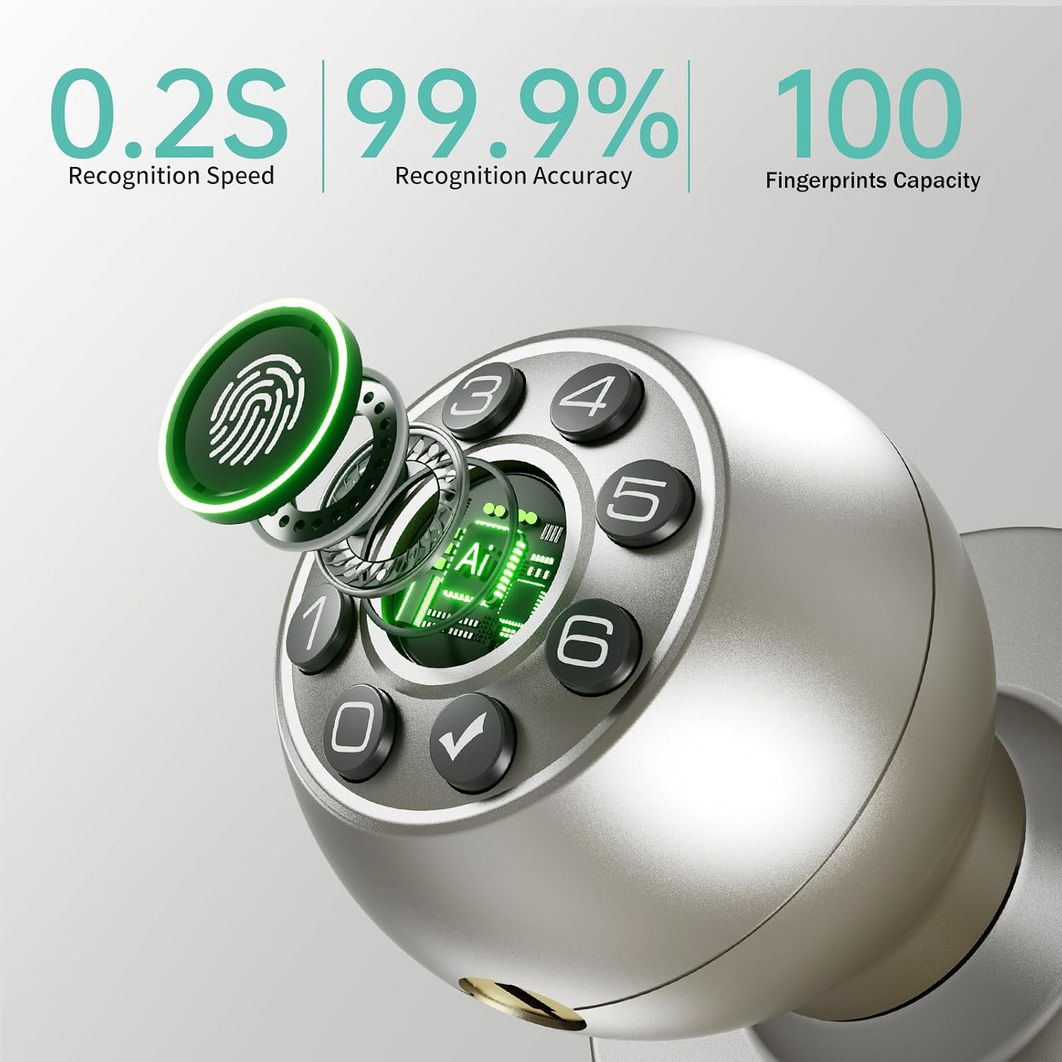 Detalle de Fingerprint Door Lock with Keypad