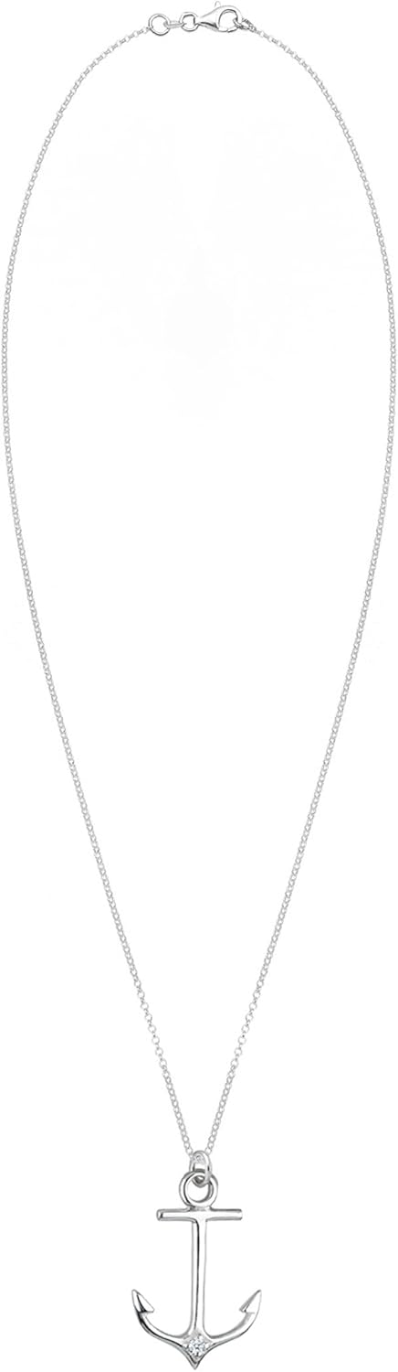 Thumbnail 2 de Elli DIAMONDS Halskette Silber 925 Damen Kette Anker Diamant 0,006ct