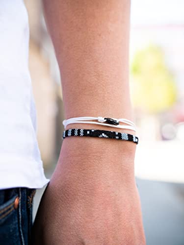 Detalle de Made by Nami Dünnes Wickel-Armband Herren & Damen mit Karabiner-Hakenverschluss – Maritimes, minimalistisches Stoff-Armband