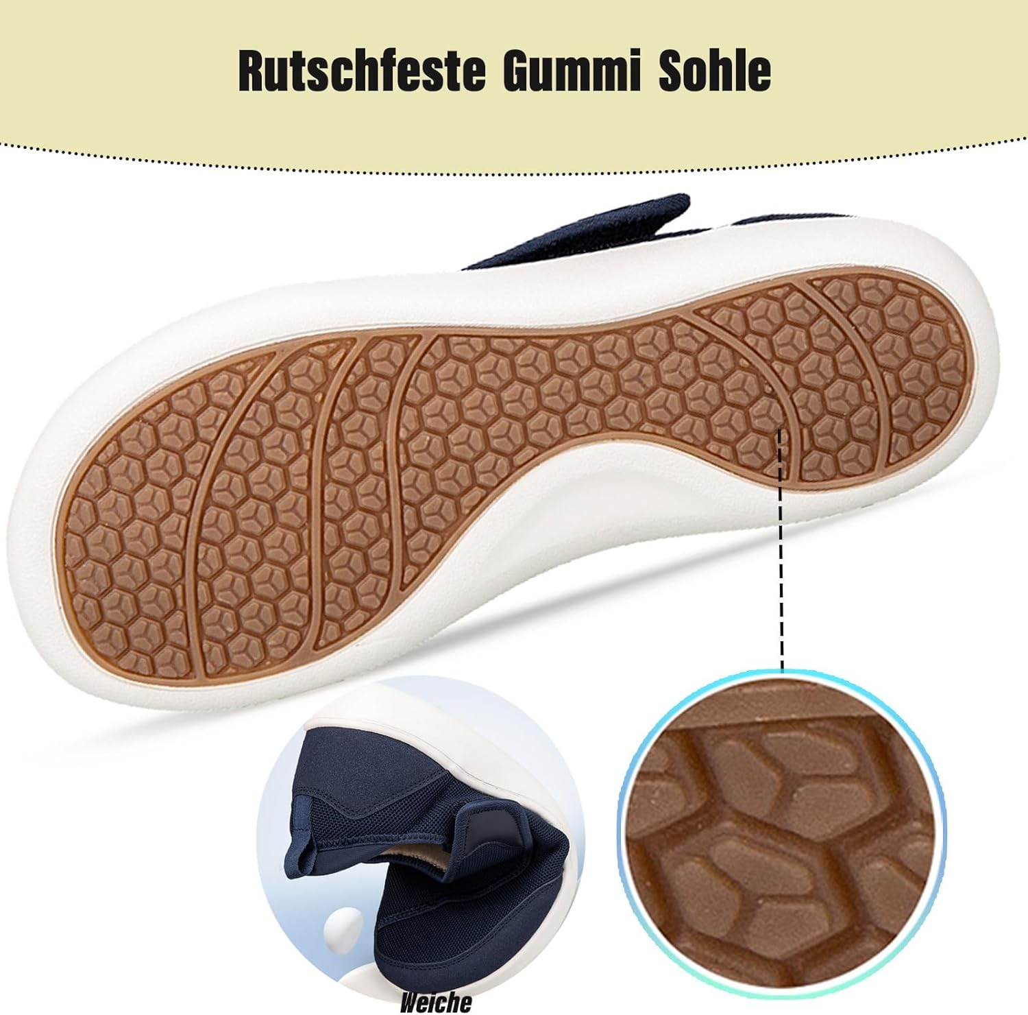 Thumbnail 4 de Gaatpot Hausschuhe Extra Weit mit Klettverschluss – Walking-/Freizeit-Schuhe für breite Füße