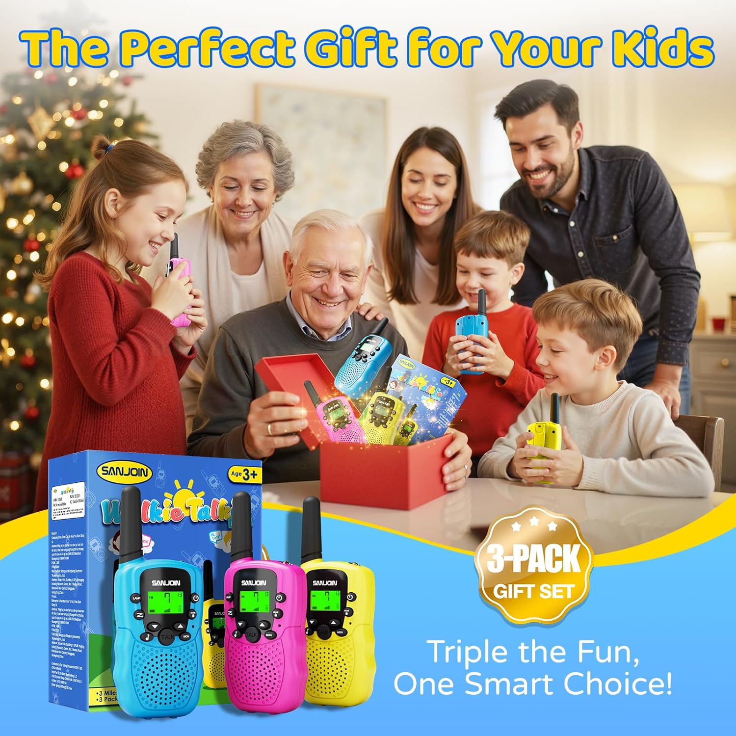 Thumbnail 6 de Rechargeable Kids Walkie Talkies (2000mAh) for Ages 3–12 — 2-Way Radios with Long-Lasting Battery