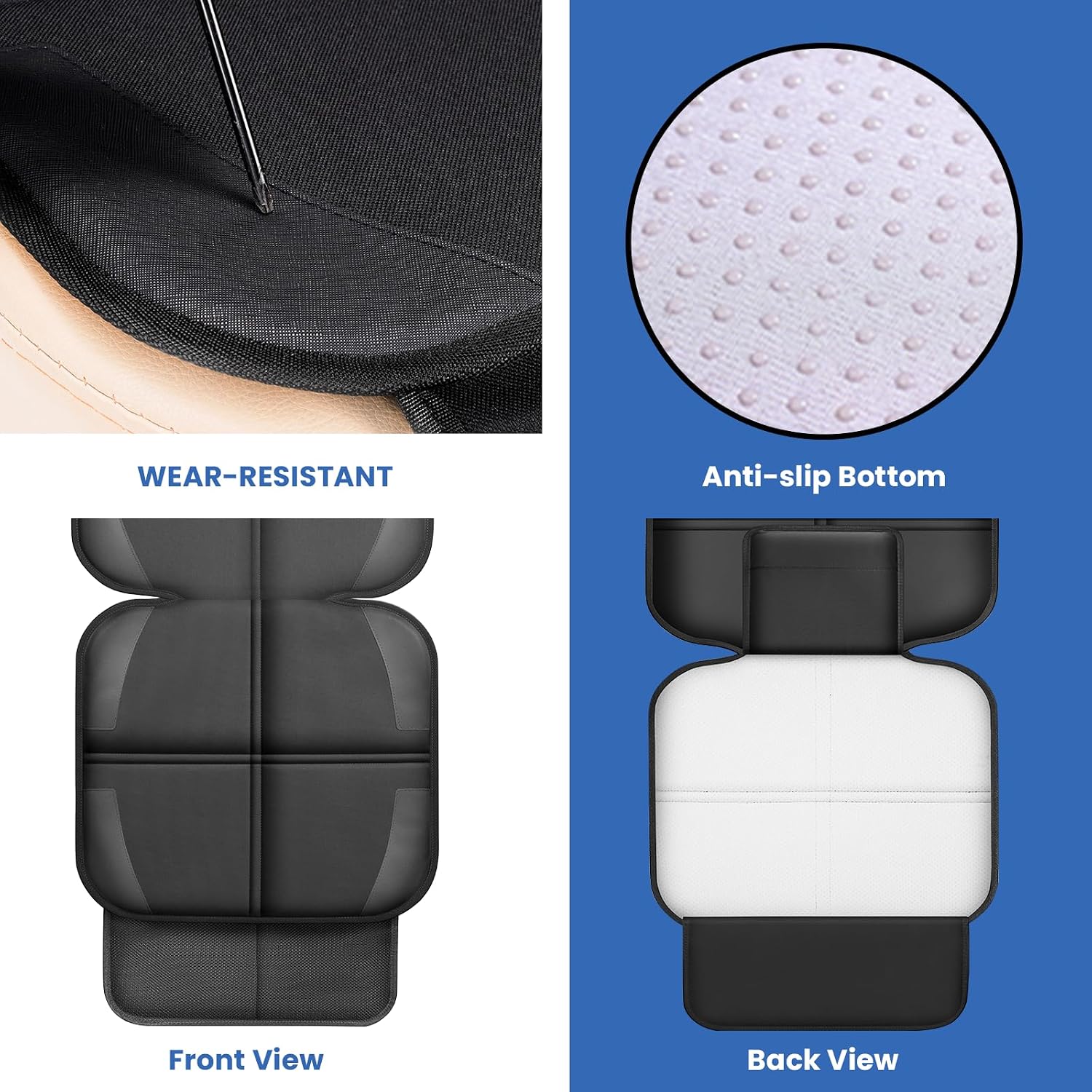 Thumbnail 1 de Meolsaek Car Seat Protector Waterproof 600D Thick with Non-Slip Backing – Black