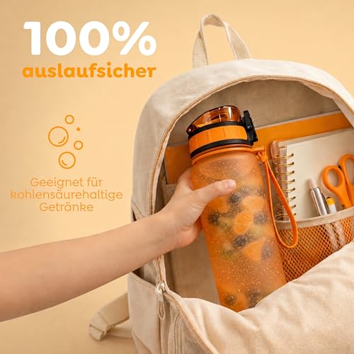 Thumbnail 5 de Sweety Fox Kinder-Trinkflasche 500 ml Orange – auslaufsicher, kohlensäuregeeignet