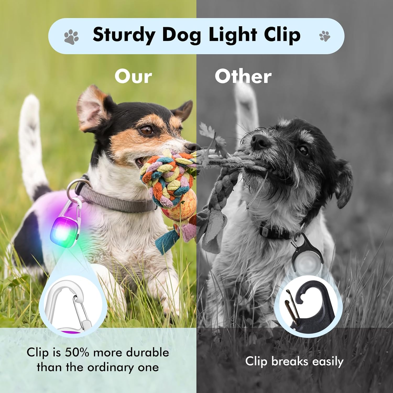 Detalle 2 de Dog Lights for Night Walking 2-pack LED clip-on 🐕