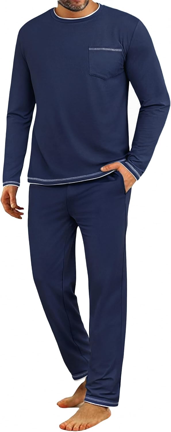 Detalle de Demegimi Herren Schlafanzug Lang Pyjama Baumwolle