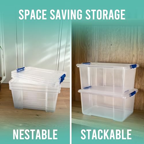 Detalle de Klass 3 PCS 50L Plastic Storage Boxes With Lids (Cliping Lid) – Clear, Strong & Stackable
