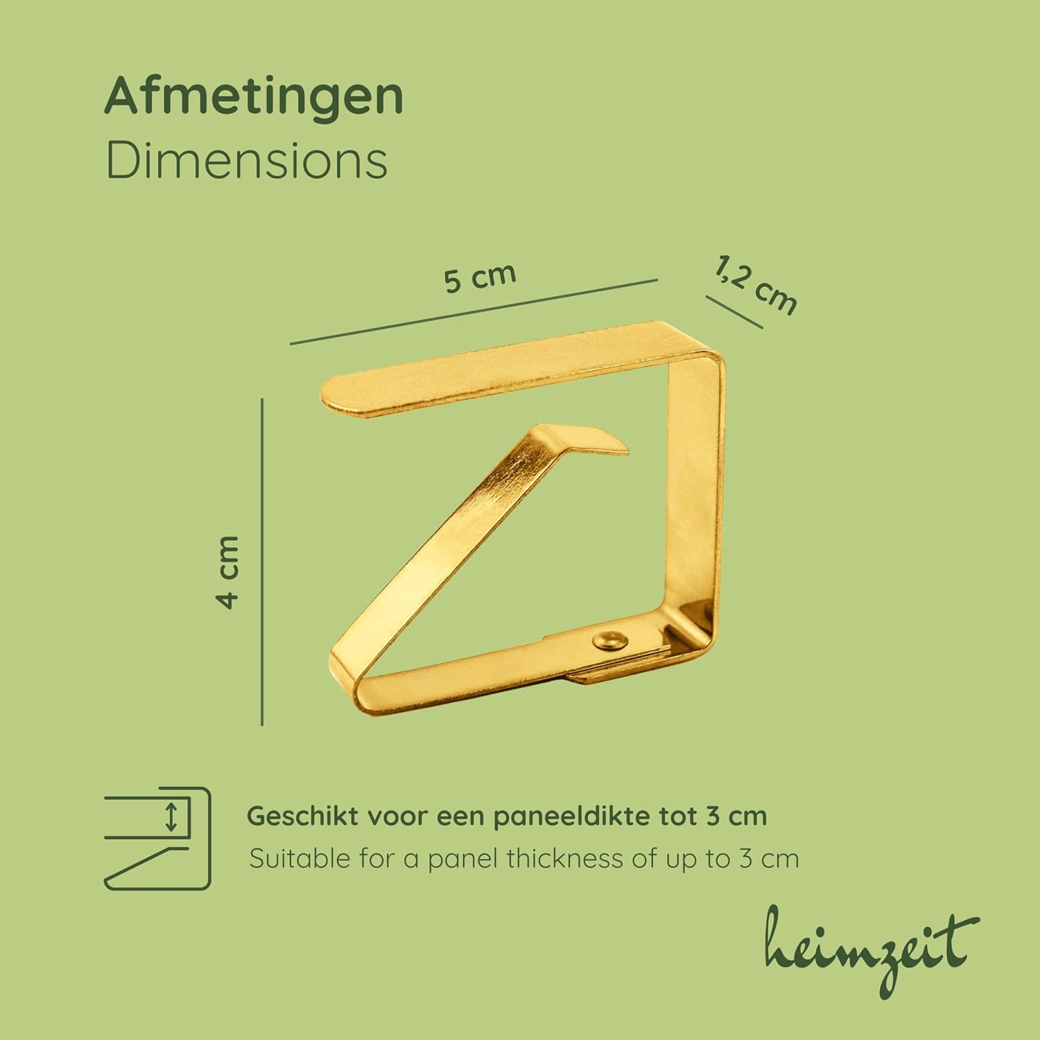 Detalle 2 de heimzeit table_clamp_gold_10P tafelkleedklemmen, goudkleurig roestvrij staal, set van 10