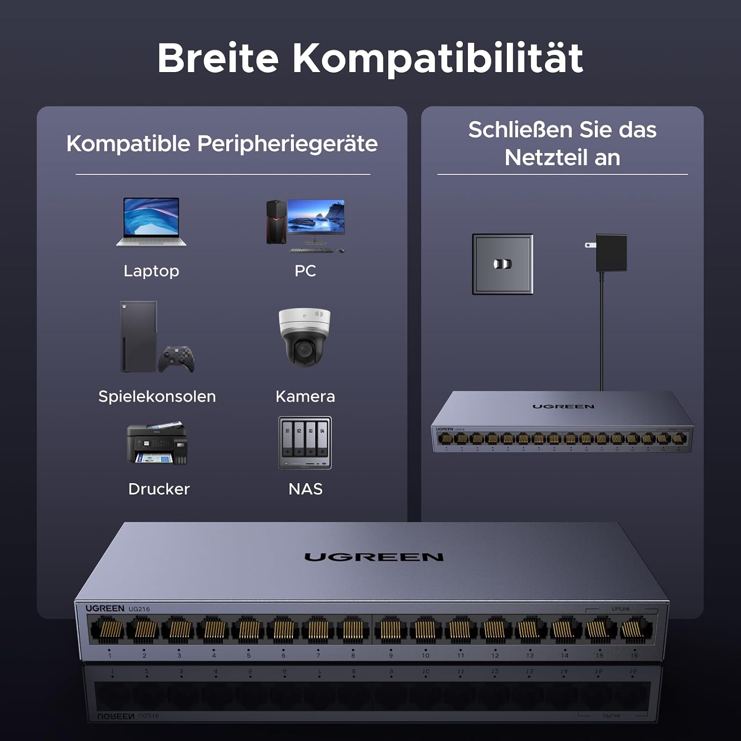 Thumbnail 5 de UGREEN LAN Switch 16 Port Gigabit Netzwerk Switch 📡