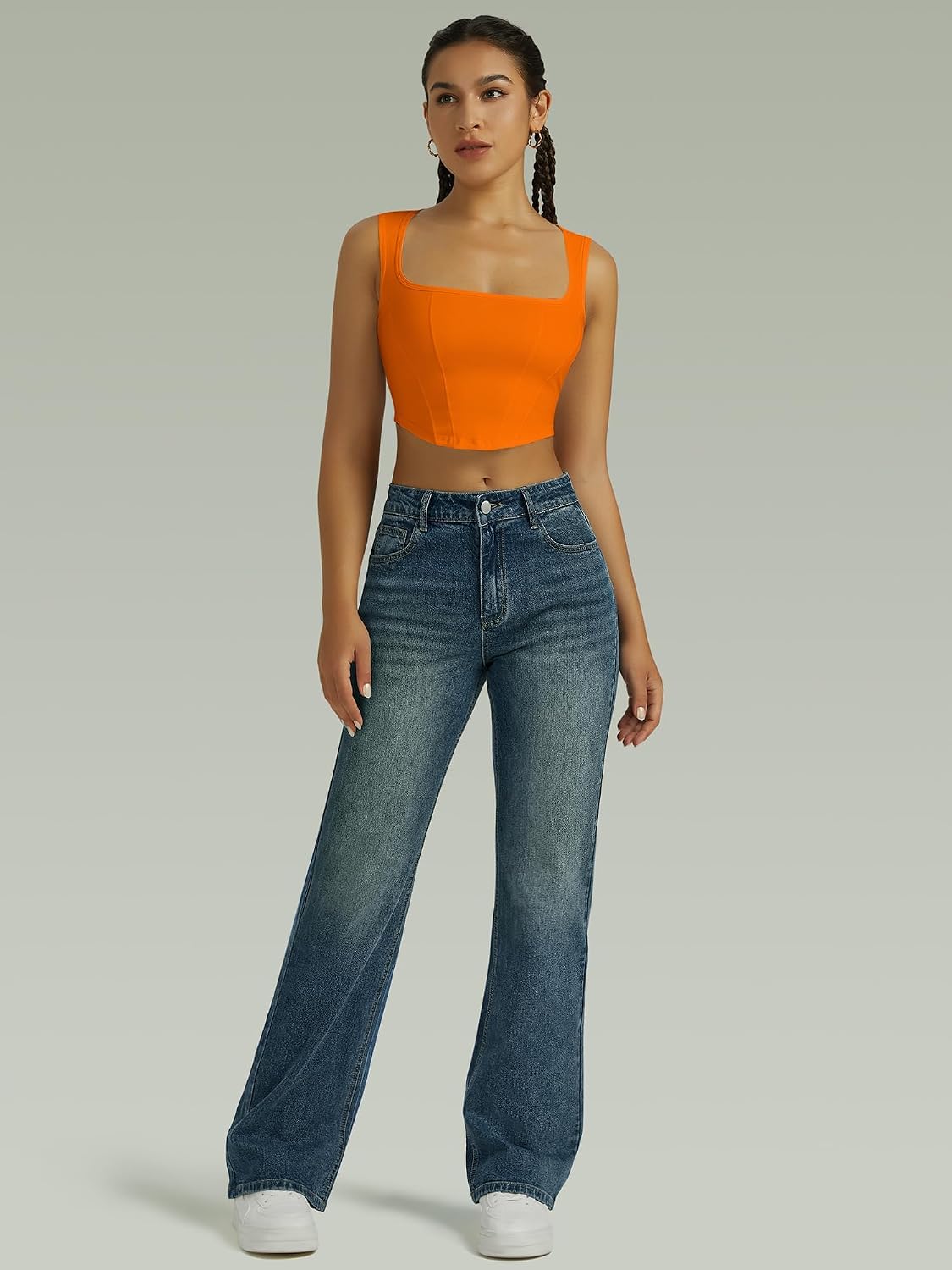 Thumbnail 6 de FUNUCA Straight Leg Jeans for Women, High-Rise Wide-Leg Stretch Denim