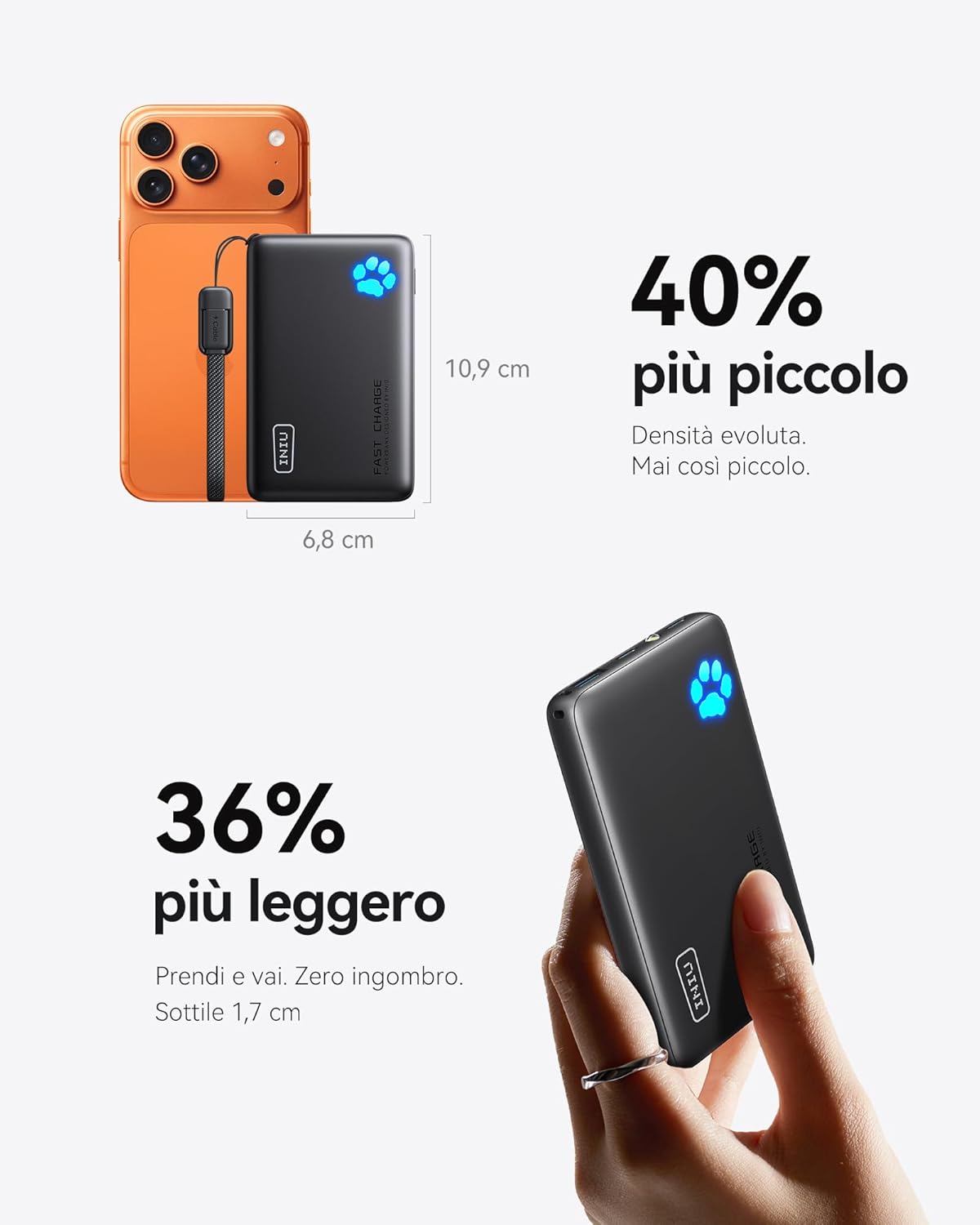 Thumbnail 1 de INIU Power Bank 10000mAh 45W ricarica rapida per smartphone