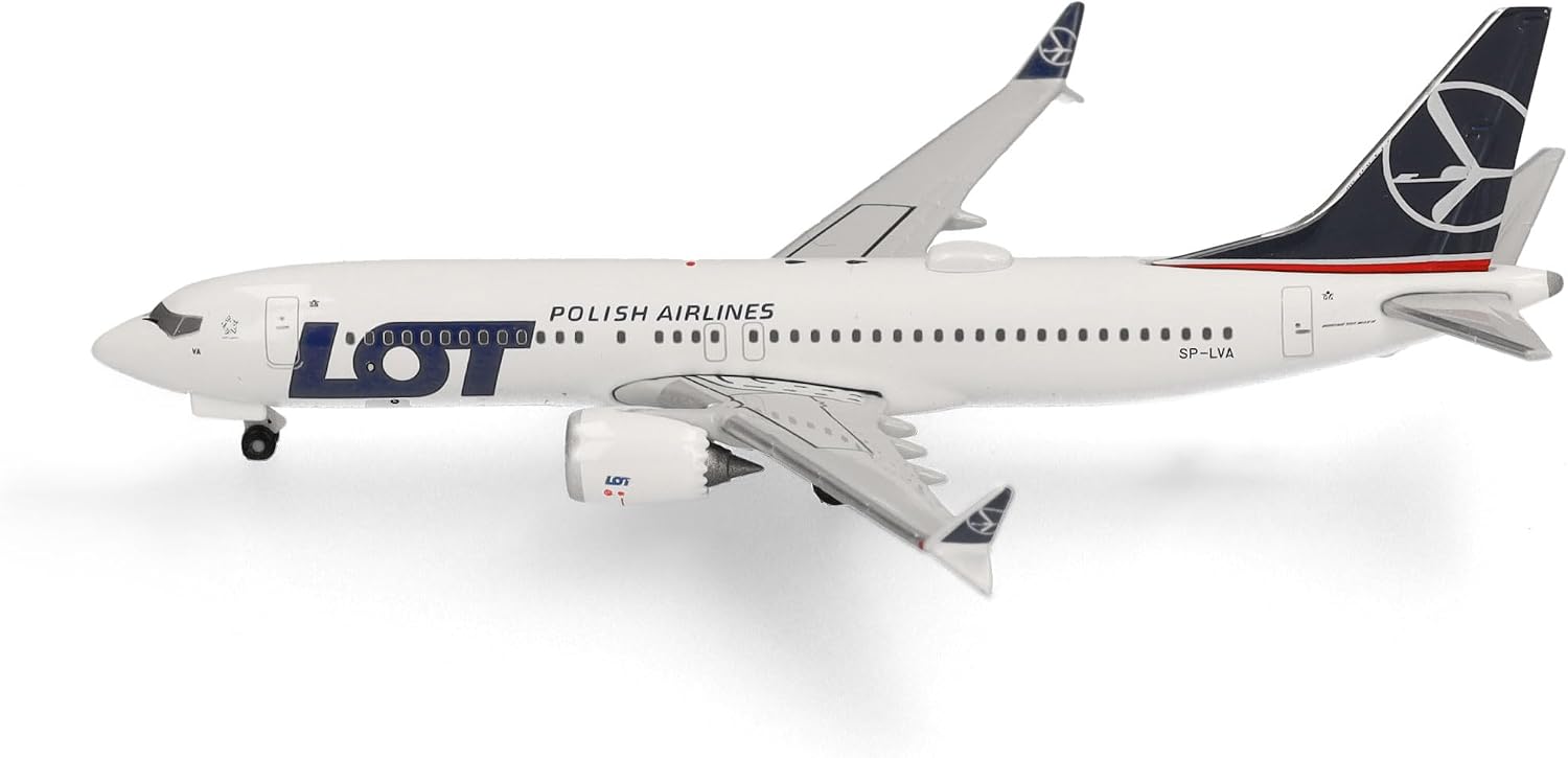 Detalle de Herpa 539098 Boeing 737 Max 8 LOT – metalowy model samolotu 1:500