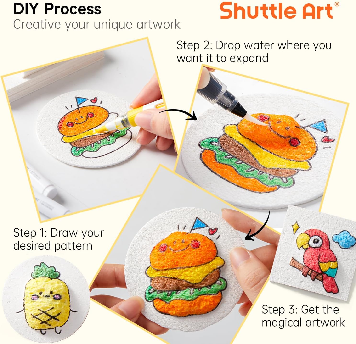 Thumbnail 2 de Shuttle Art Magic Puffy Paint Kit 66 pcs