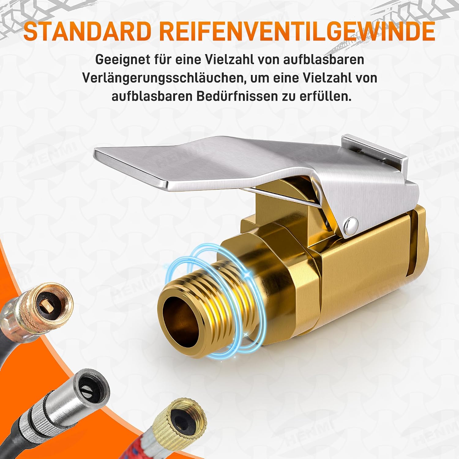 Detalle de HENMI Fahrradventil Adapter Set – Allround-Ventiladapter-Kit mit Sortierbox