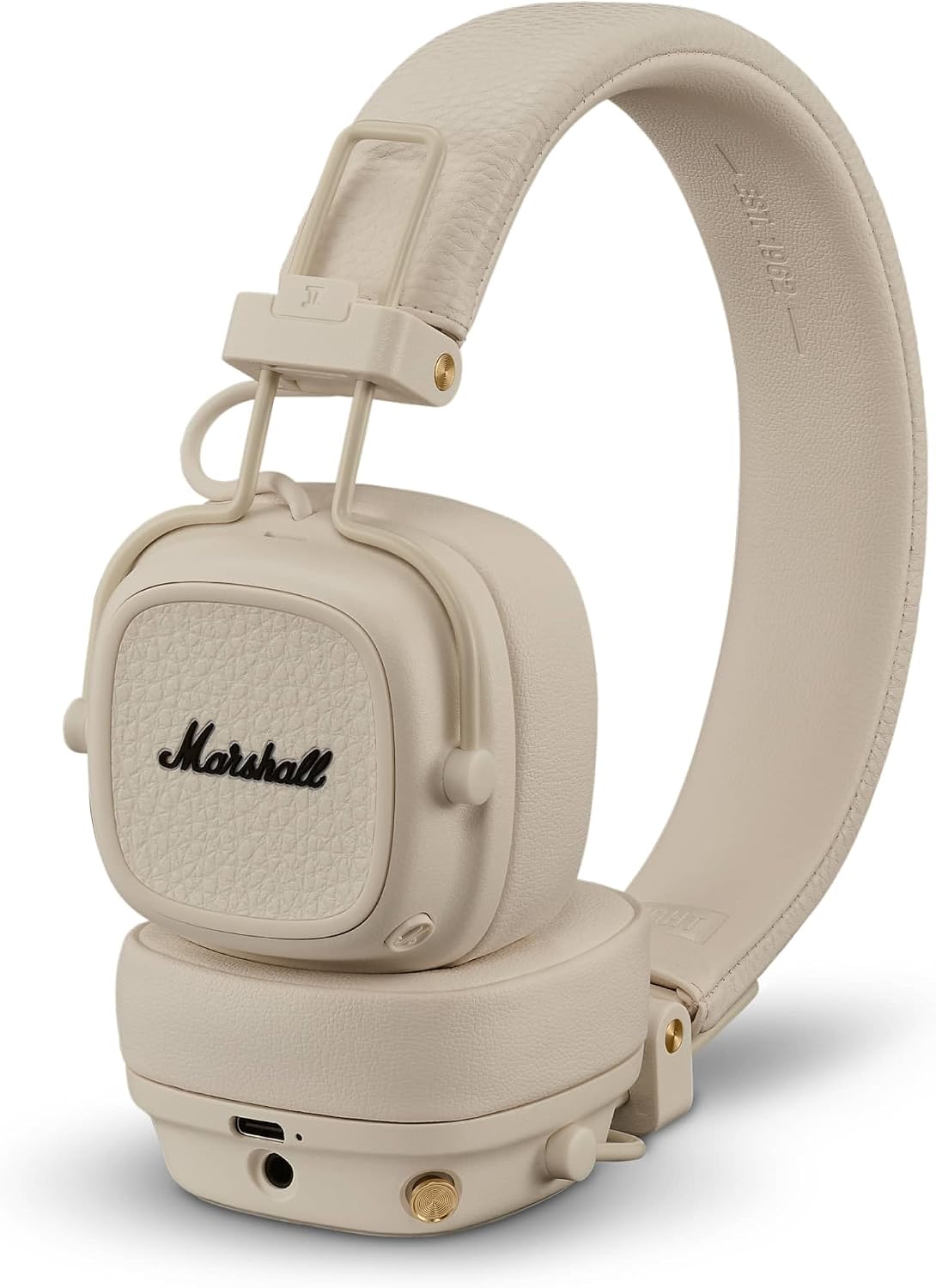 Detalle de Marshall Major V Wireless On-Ear Headphones, Cream, 100+ Hours, Bluetooth 5.3