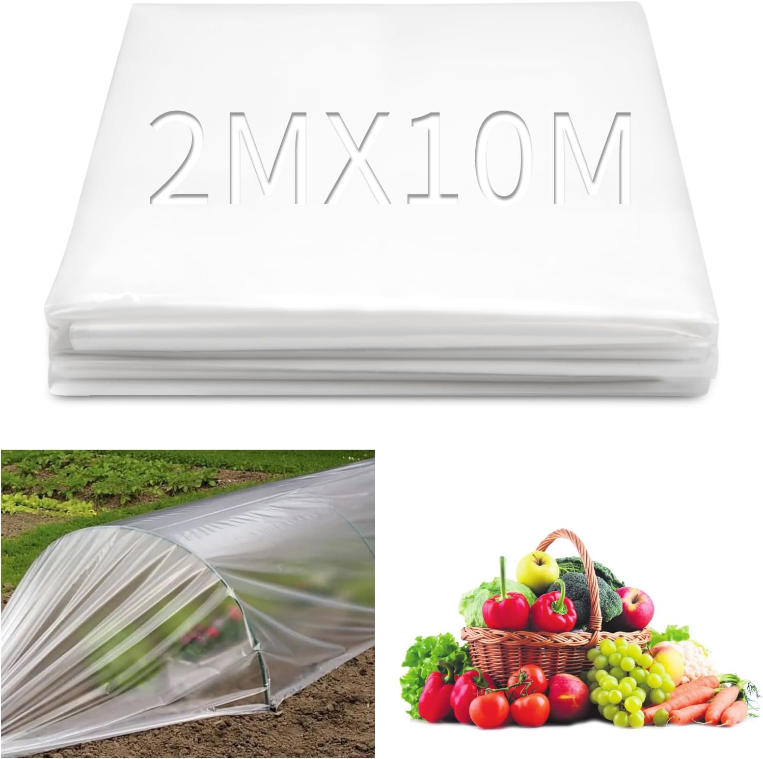 Detalle de SWTYExt Folie Gewächshaus Transparent 2 x 10 m – stabile PE-Abdeckfolie für Gewächshaus und Treibhaus