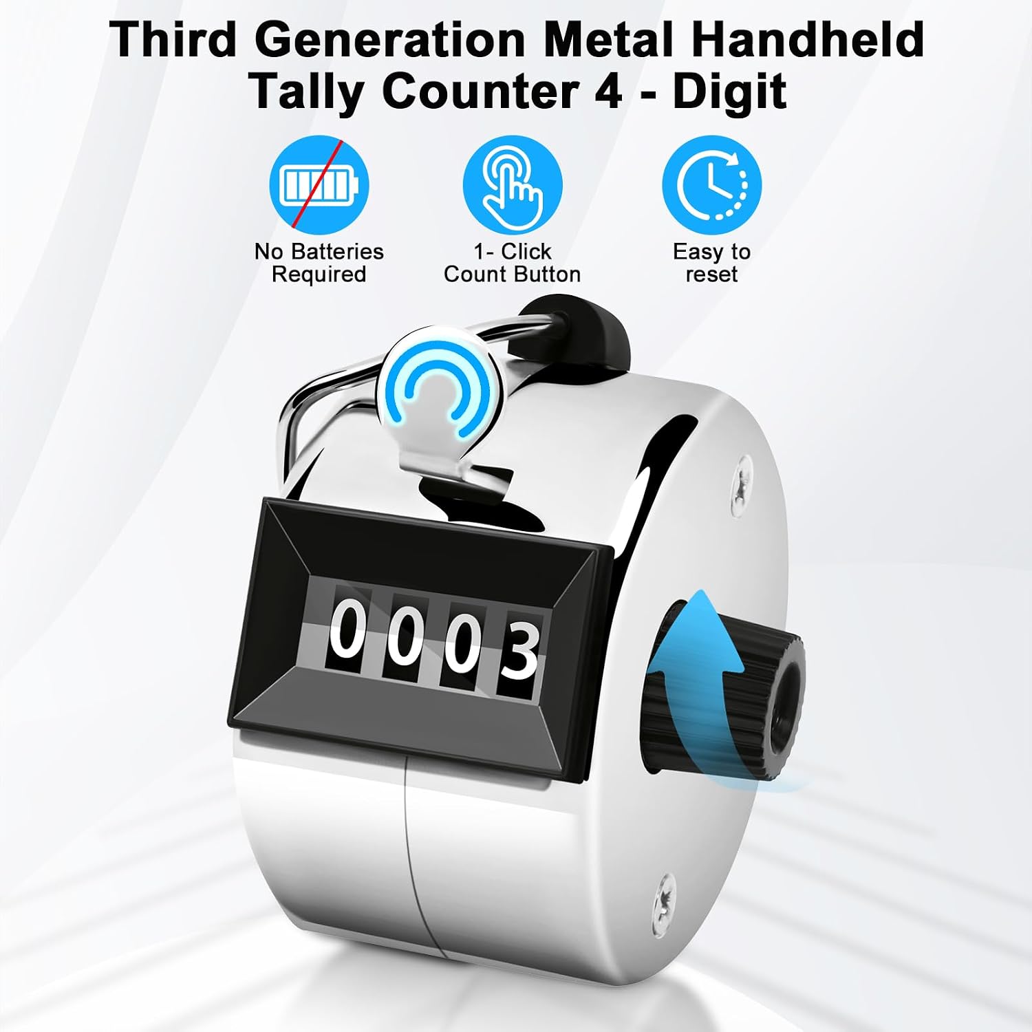 Thumbnail 2 de Decymis counter 003 Metal Hand Tally Counter, 4-Digit, 2-Pack