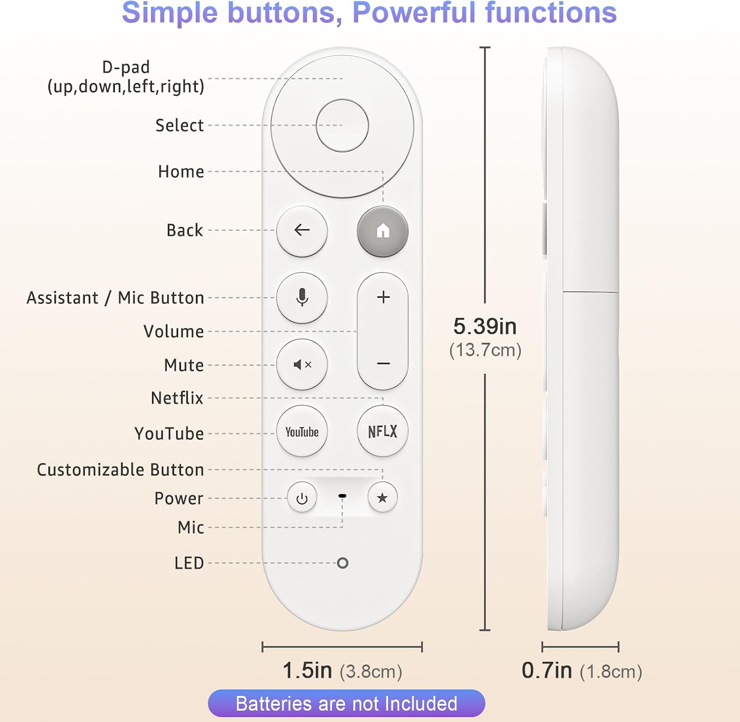 Thumbnail 6 de Voice Replacement Remote Control for Chromecast with Google TV 4K/HD