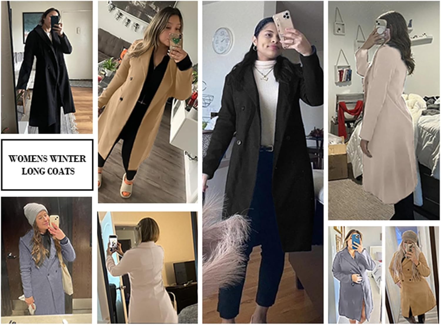Thumbnail 4 de Danedvi Womens Long Double-Breasted Pea Coat
