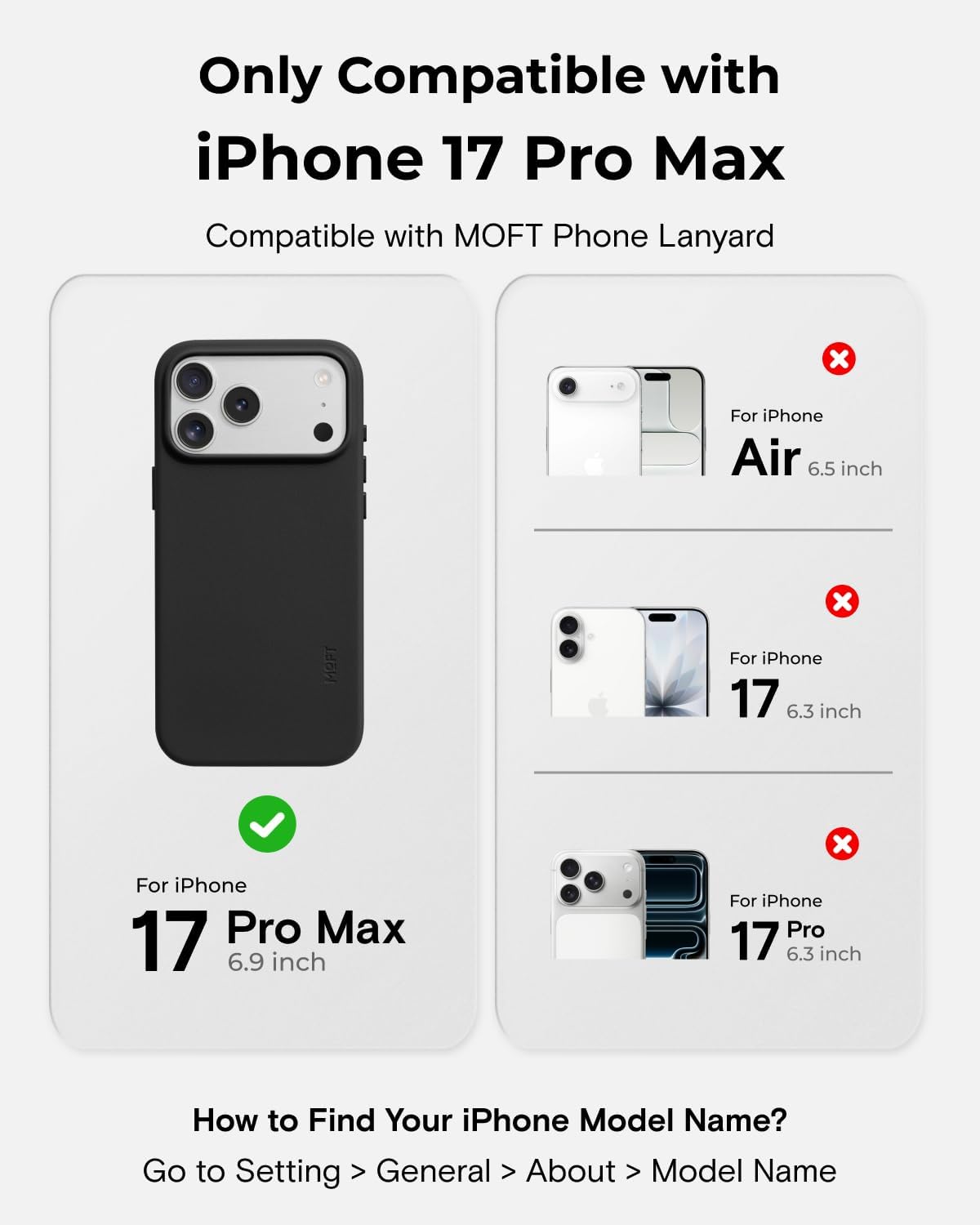 Thumbnail 1 de MOFT MOVAS Snap Case for iPhone 17 Pro Max (MagSafe Compatible) — Jet Black