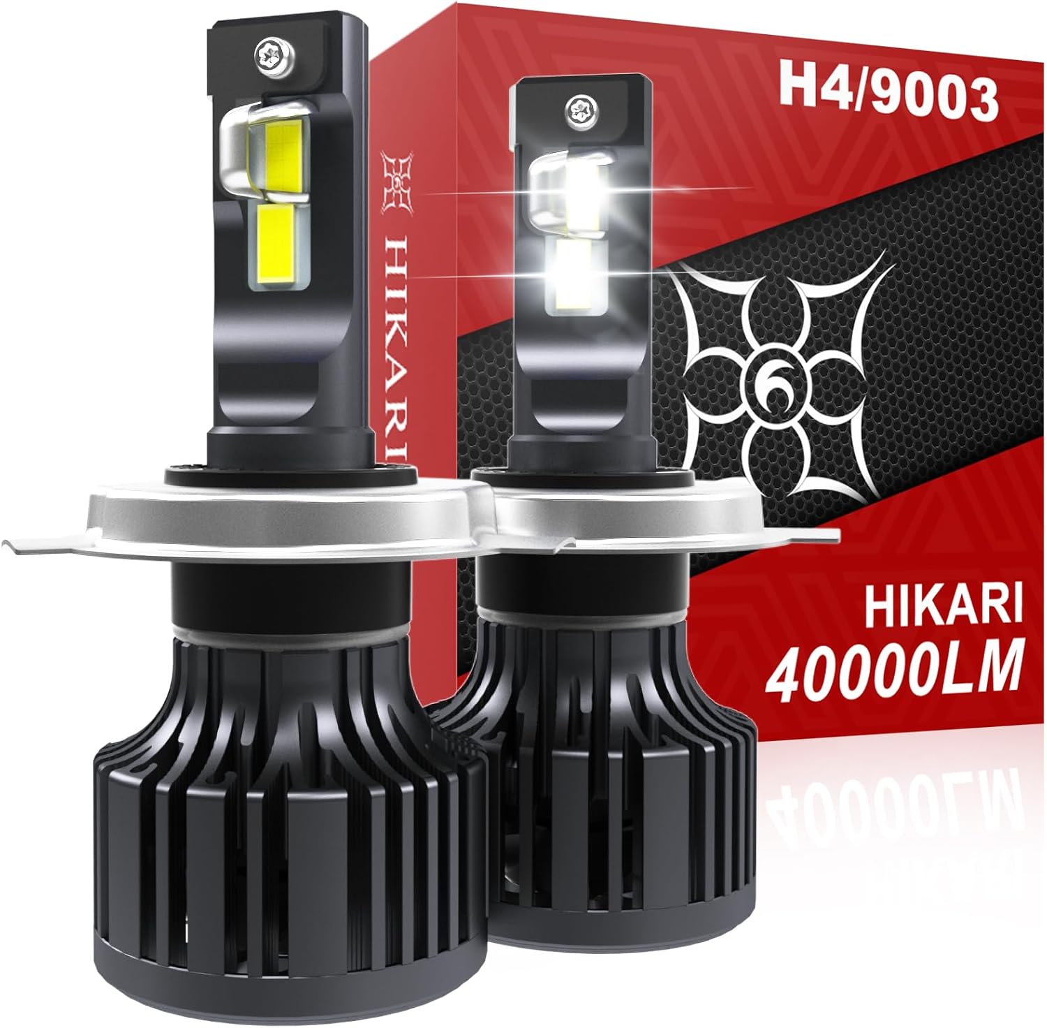 Detalle de HIKARI WINGS 2026 40000LM H4 9003 Dual Beam LED Bulbs — High-Output, Easy Install, CANBUS-Ready