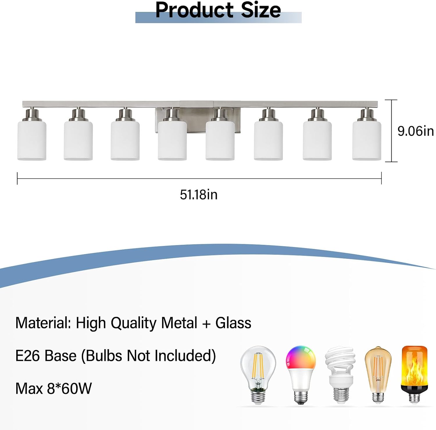 Detalle de DIKAIDA Bathroom Vanity Light, 8-Light