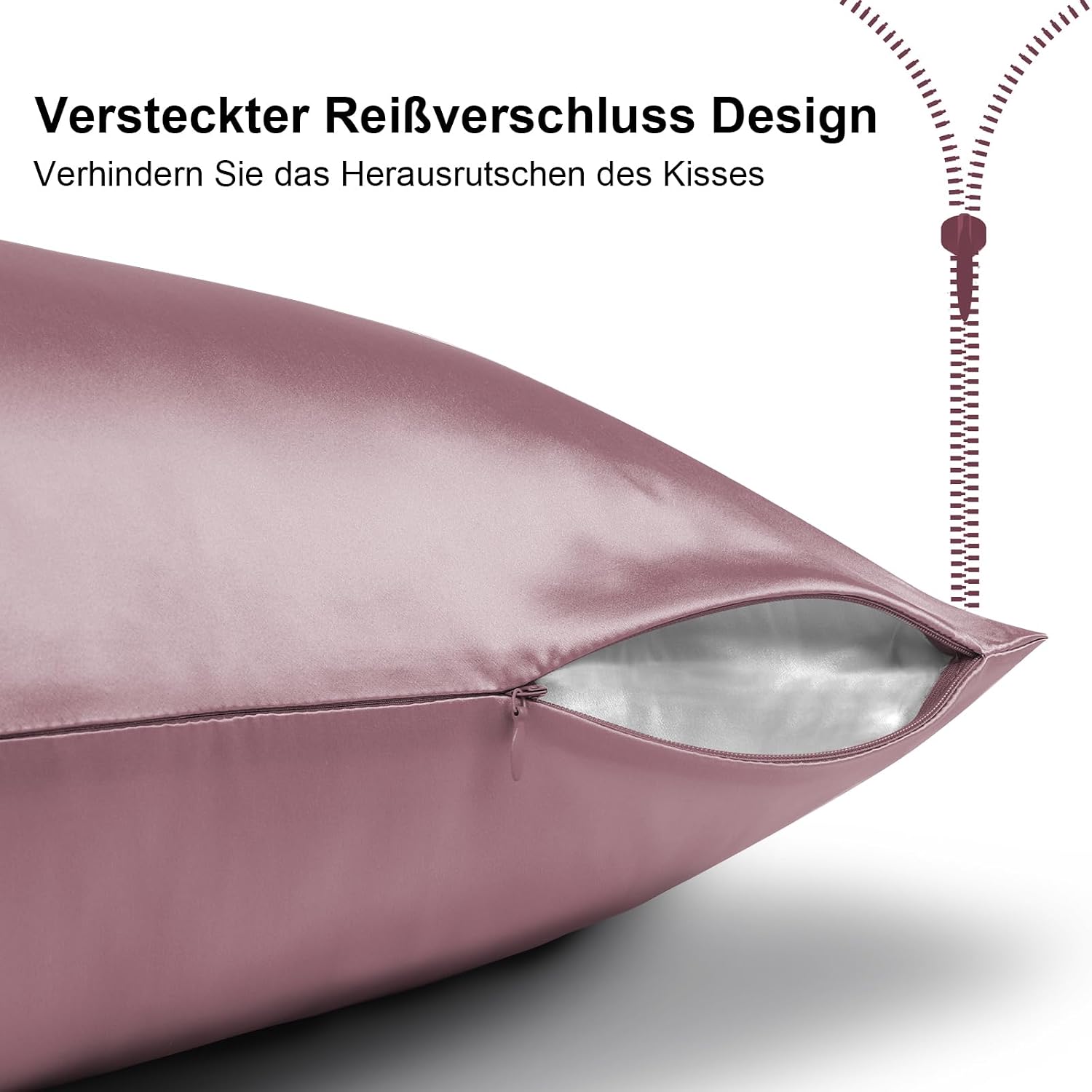 Detalle 2 de Ravmix 2er Set Seidenkissenbezug 40x80
