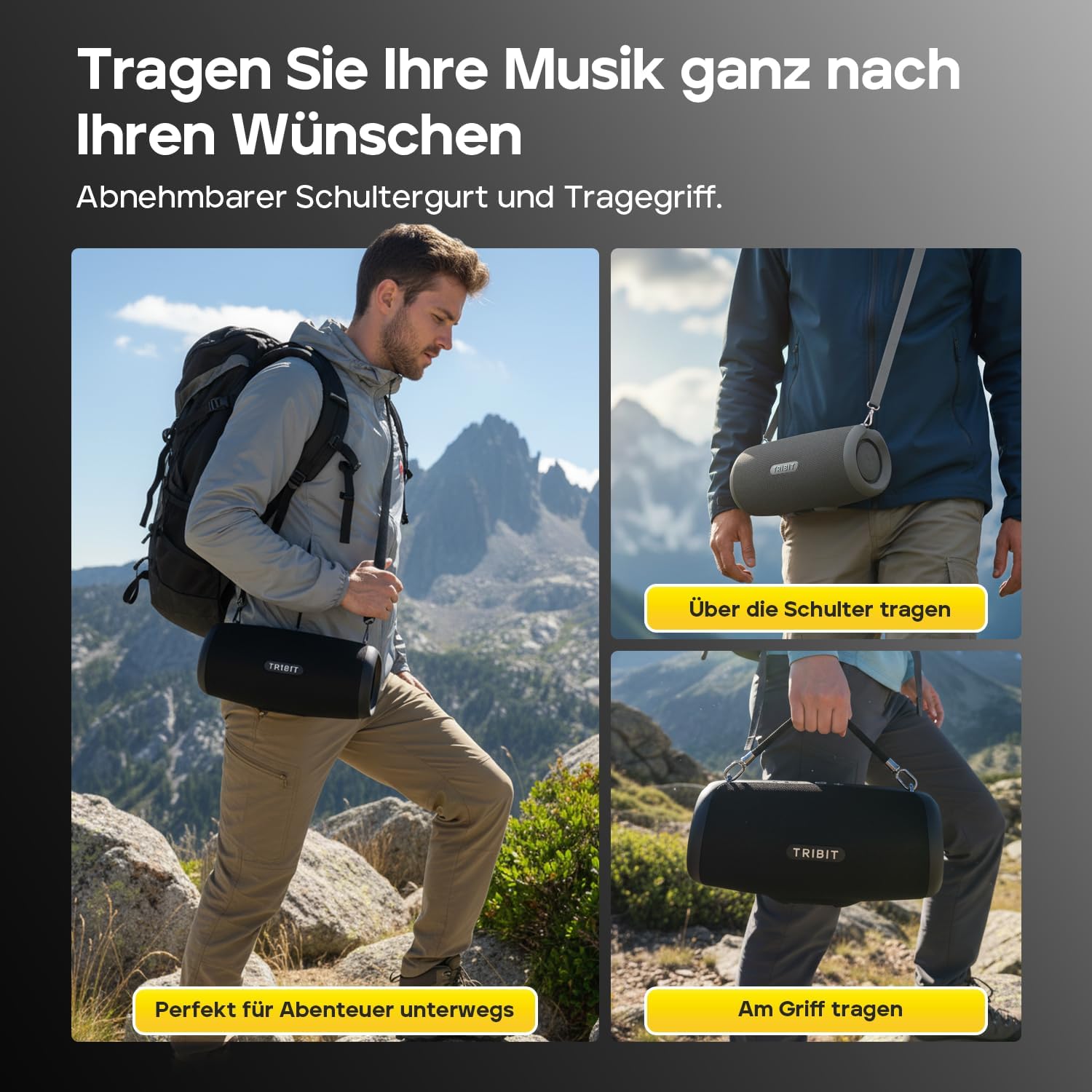 Detalle de Tribit StormBox Lava: Groß, robust und lautstark – 80 W Outdoor-Bluetooth-Lautsprecher mit IP67, 24 h Akku und EQ