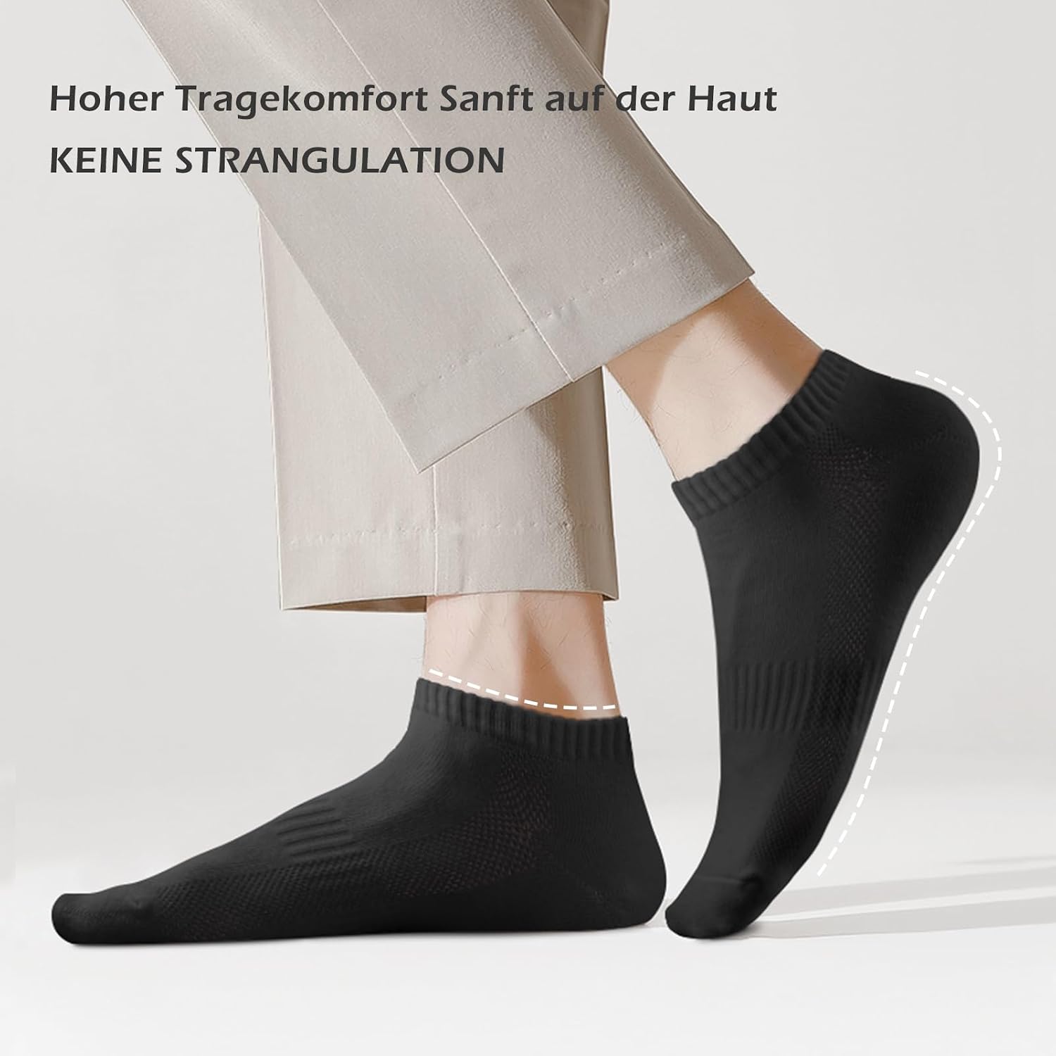 Detalle de QINCAO Sneaker Socken (6/10 Paar) – kurze Baumwoll-Halbsocken für Herren & Damen