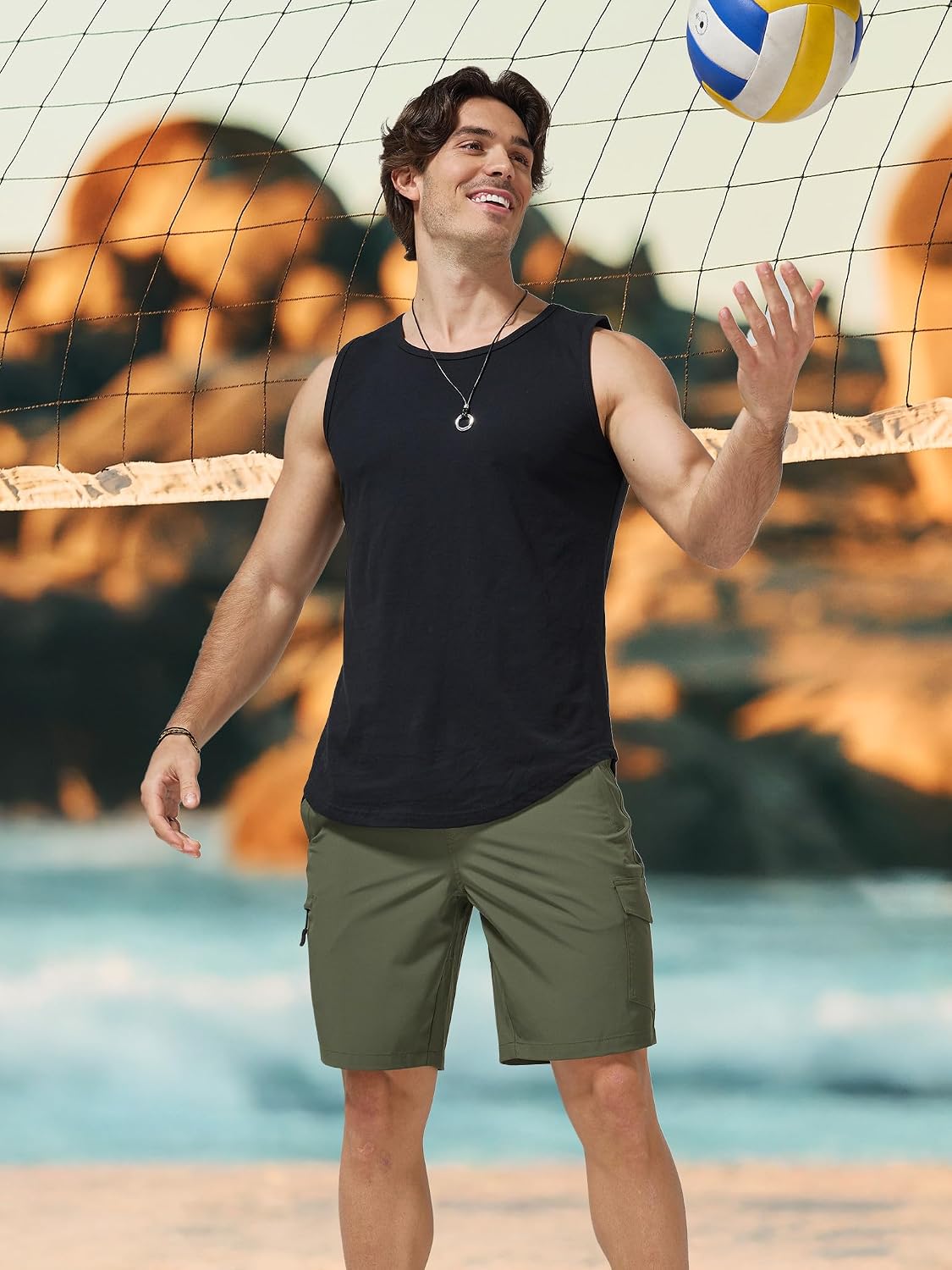 Detalle de Arcweg Pantaloncini Uomo per nuoto e tempo libero: asciugatura rapida, zip e design sportivo (S-XXL)