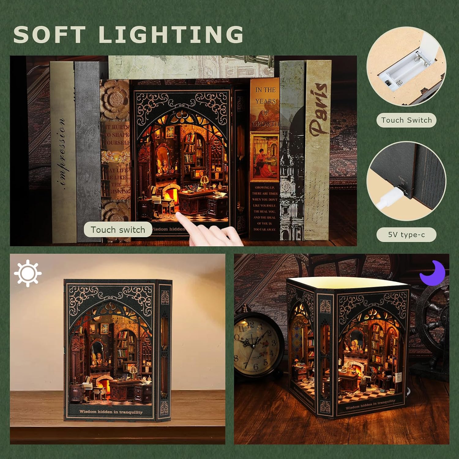 Detalle 1 de NookMaster Book Nook Kit, 351 Pieces