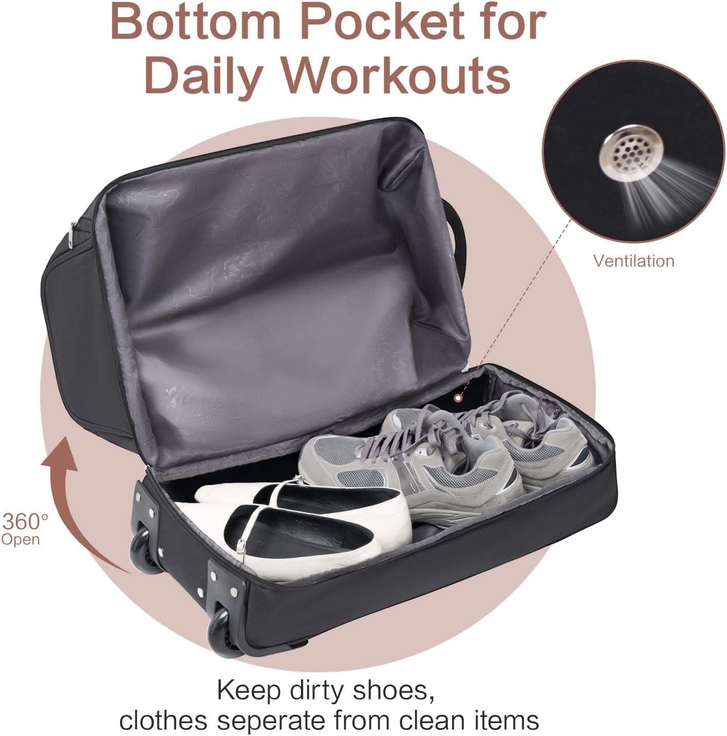 Thumbnail 4 de OIWAS 55L Wheelable Holdall with Shoe Compartment