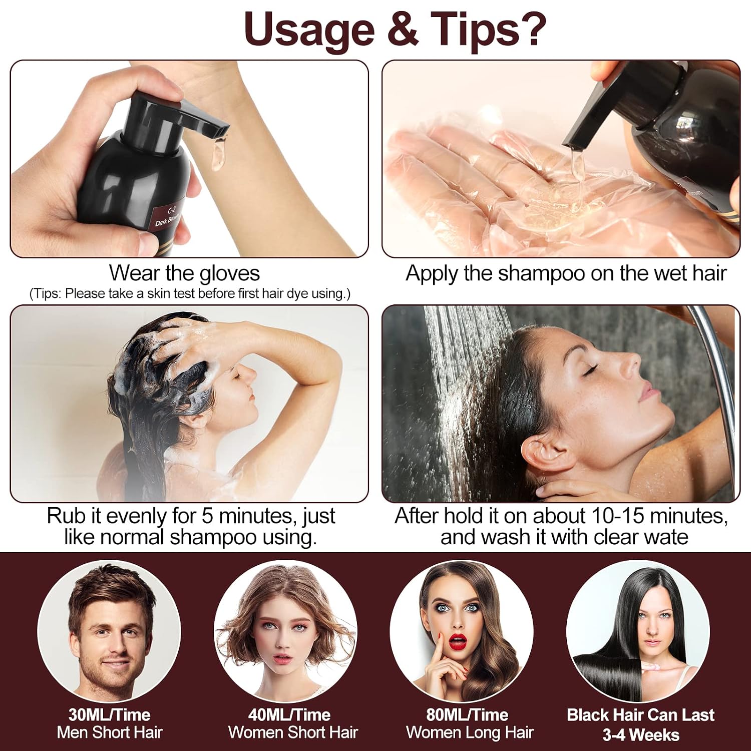 Thumbnail 4 de Schwarze Haarfärbeshampoo 500ML